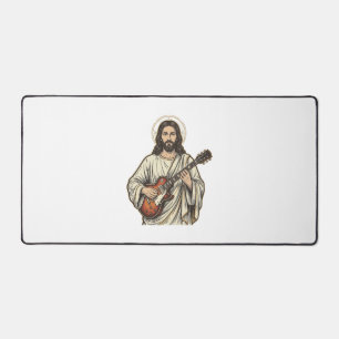 Oude Heilige Gitarist Gravure Shirt Ontwerp_1 Bureaumat