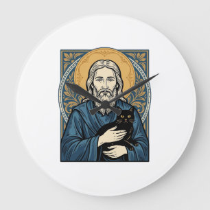 Oude heilige kat portret vector shirt ontwerp_1 grote klok