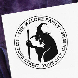 Oude heks Halloween return address Rubber Stamp Rubberstempel