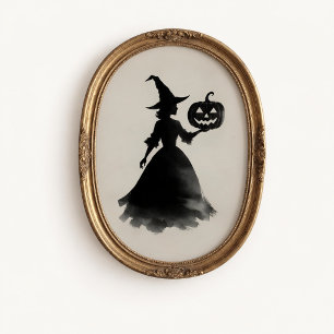Oude heks Jack-o-Lantern Halloween-poster Poster