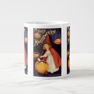 Oude heks Jolly Halloween van Ellen Clapsaddle Grote Koffiekop