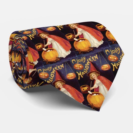 Oude heks Jolly Halloween van Ellen Clapsaddle Stropdas (Opgerold)