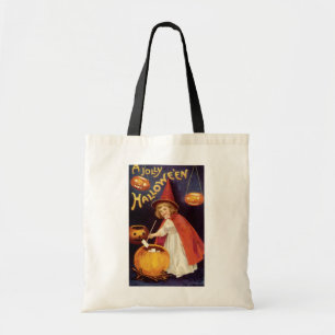 Oude heks Jolly Halloween van Ellen Clapsaddle Tote Bag