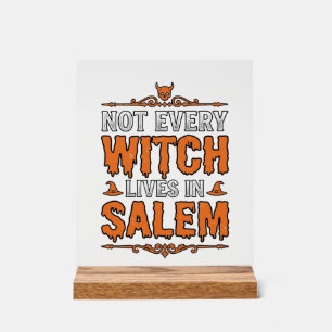 Oude Heks Salem Halloween Typografie Ontwerp_1 Acryl Bord