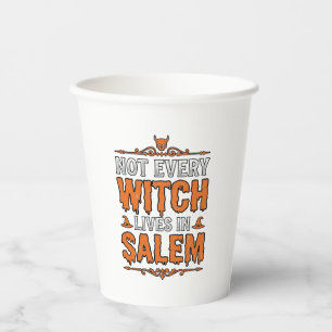 Oude Heks Salem Halloween Typografie Ontwerp_1 Papieren Bekers