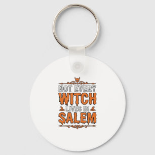 Oude Heks Salem Halloween Typografie Ontwerp_1 Sleutelhanger