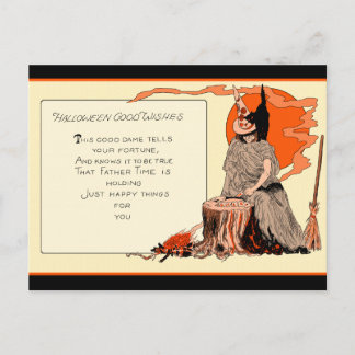 oude heks speelkaarten briefkaart