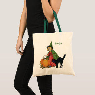 Oude Heksen en Kat op Halloween, Ellen Clapsaddle Tote Bag