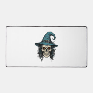 Oude Heksenskelet Halloween Vector T-shirt Ontwerp Bureaumat