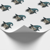 Oude Heksenskelet Halloween Vector T-shirt Ontwerp Cadeaupapier (Hoek)