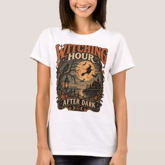 Oude heksenuur Halloween Hekserige Maan Geheime Co T-shirt