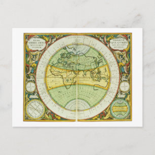 Oude Hemispheres van de wereld, bord 94 van 'T Briefkaart