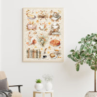 Oude herfst essentie cozy bibliotheek
