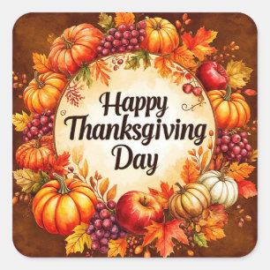 Oude herfst oogst Thanksgiving pompoen Vierkante Sticker