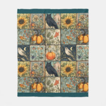 Oude herfst patchwork uitziende pompoen uil bloem
