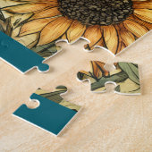 Oude herfst patchwork uitziende pompoen uil bloem legpuzzel (Zijkant)