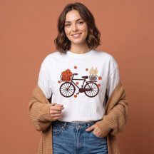 Oude herfstfiets met pompoenoogst