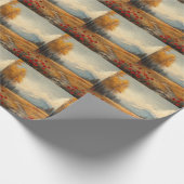 Oude herfstweide-schildering klaprozen cadeaupapier (Hoek)