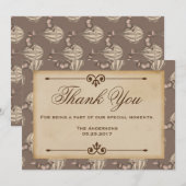 Oude heteluchtballon bruine bedankkaart (Voorkant / Achterkant)