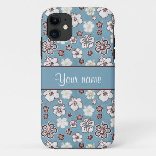 Oude Hibiscus Bloemen Patroon iPhone 11 Hoesje
