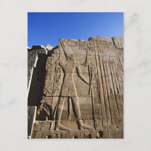 Oude hiërogliefen op muur, Tempel van Karnak, Briefkaart