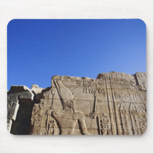Oude hiërogliefen op muur, Tempel van Karnak, Muismat