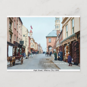 Oude High St. Kilkenny stad Ierland Briefkaart