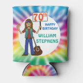 Oude Hippie Hippy Tie Dye 70th Birthday Party Blikjeskoeler (Voorkant)