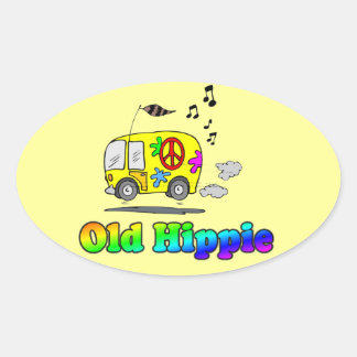 Oude Hippie Ovale Sticker
