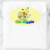 Oude Hippie Ovale Sticker (Tas)