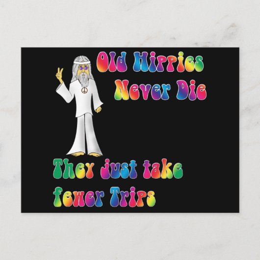 Oude Hippies Briefkaart (Voorkant)