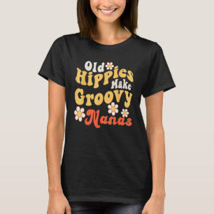 Oude hippies maken Groovy Nanas Retro 70s Daisy Fu T-shirt