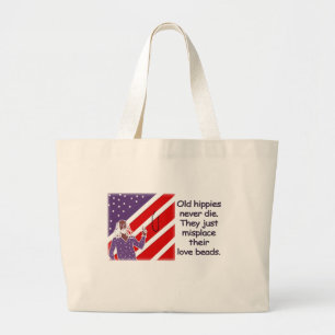 Oude Hippies sterven nooit... Bag Grote Tote Bag