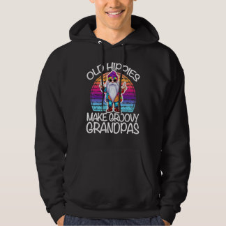 Oude hippies worden groovy grootvaders Retro 70s   Hoodie