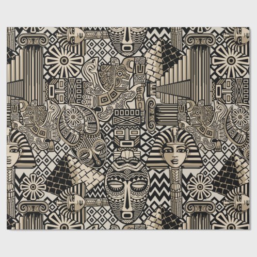 Oude Historische Symbolen Tattoo stijl Cadeaupapier (Vlak)