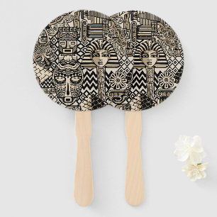 Oude Historische Symbolen Tattoo stijl Handwaaier