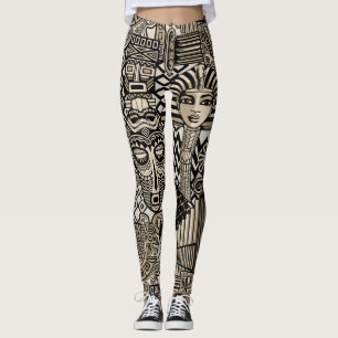 Oude Historische Symbolen Tattoo stijl Leggings