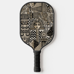 Oude Historische Symbolen Tattoo stijl Pickleball Paddle