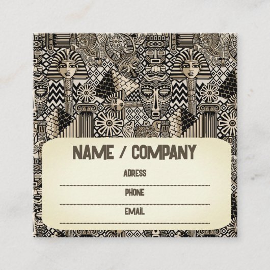 Oude Historische Symbolen Tattoo stijl Vierkante Visitekaartje (Voorkant)