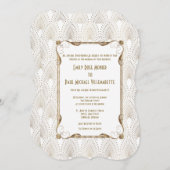 Oude Hollywood Great Gatsby Witte Trouw Uitnodigin Kaart (Voorkant / Achterkant)