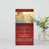 Oude Hollywood Poster Rood & Goud Save the Date (Staand voorkant)