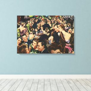 Oude Hollywood-thema feestelijke party met ballonn Canvas Afdruk