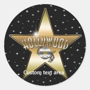 Oude Hollywood Typografie Gold Star Party Sticker