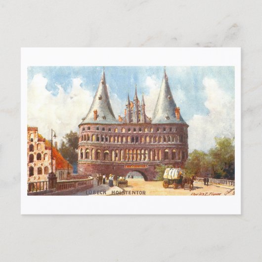 Oude Holstentor in Lubeck, Duitsland Briefkaart (Voorkant)