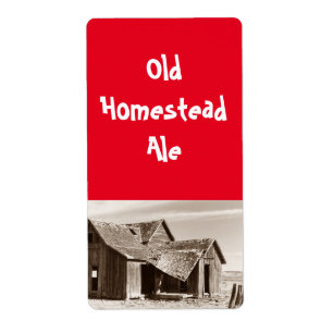 Oude Homestead Ale Sepia Home brouwerlabel Etiket