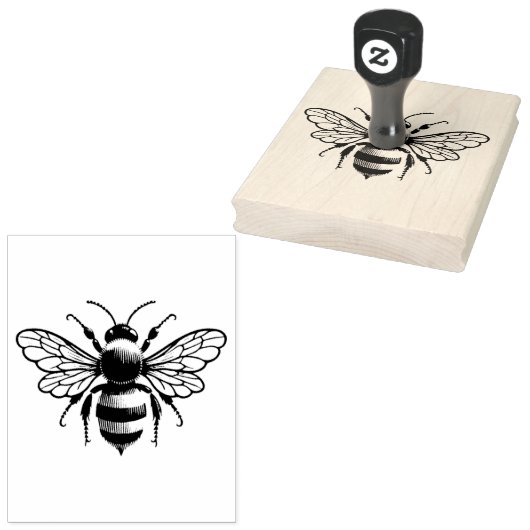 Oude hommel honingbij 	rubberstempel (Gestempeld)