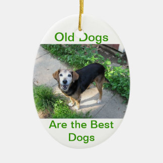 Oude honden zijn de beste honden keramisch ornament