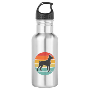 Oude honden zonsondergang silhouet vector ontwerp_ waterfles