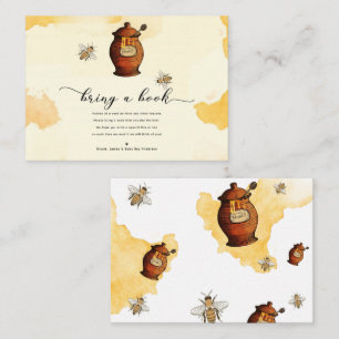 Oude honingpot honing baby shower neem een boek me informatiekaartje