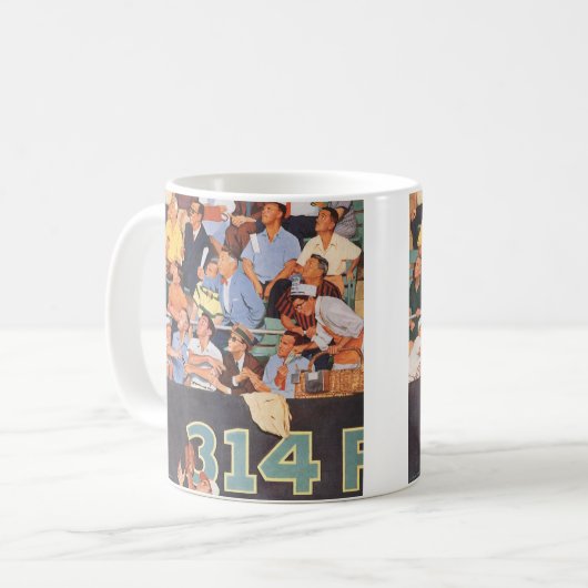 Oude Honkbalfans die een Wedstrijd Kijken Koffiemok (Voorkant links)